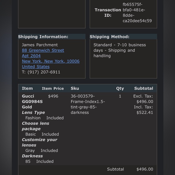 NEW GUCCI GG0984S 001 AVIATOR GOLD SUNGLASSES WITH GREY LENSES - Picture 4 of 4